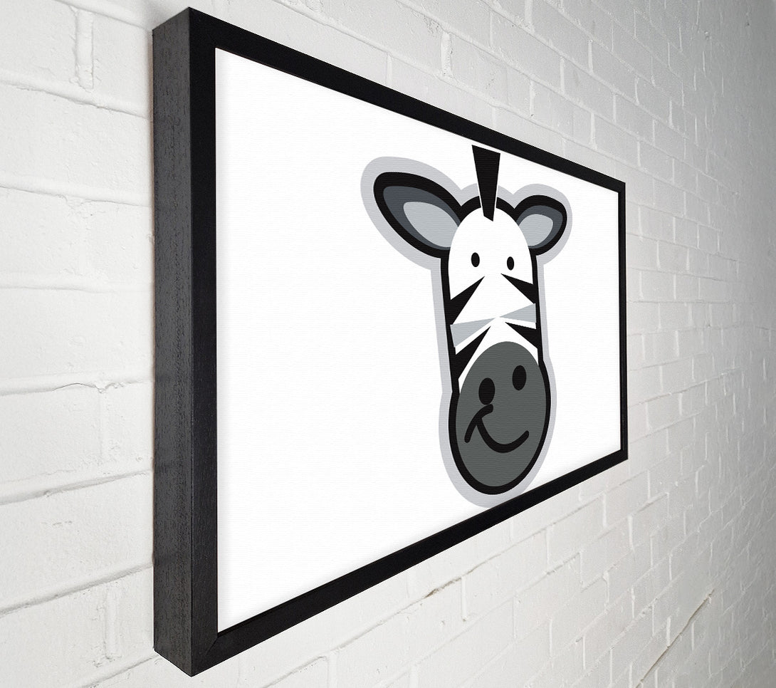  A Canvas Print of Smiling Zebra Face White Canvas Wall Art