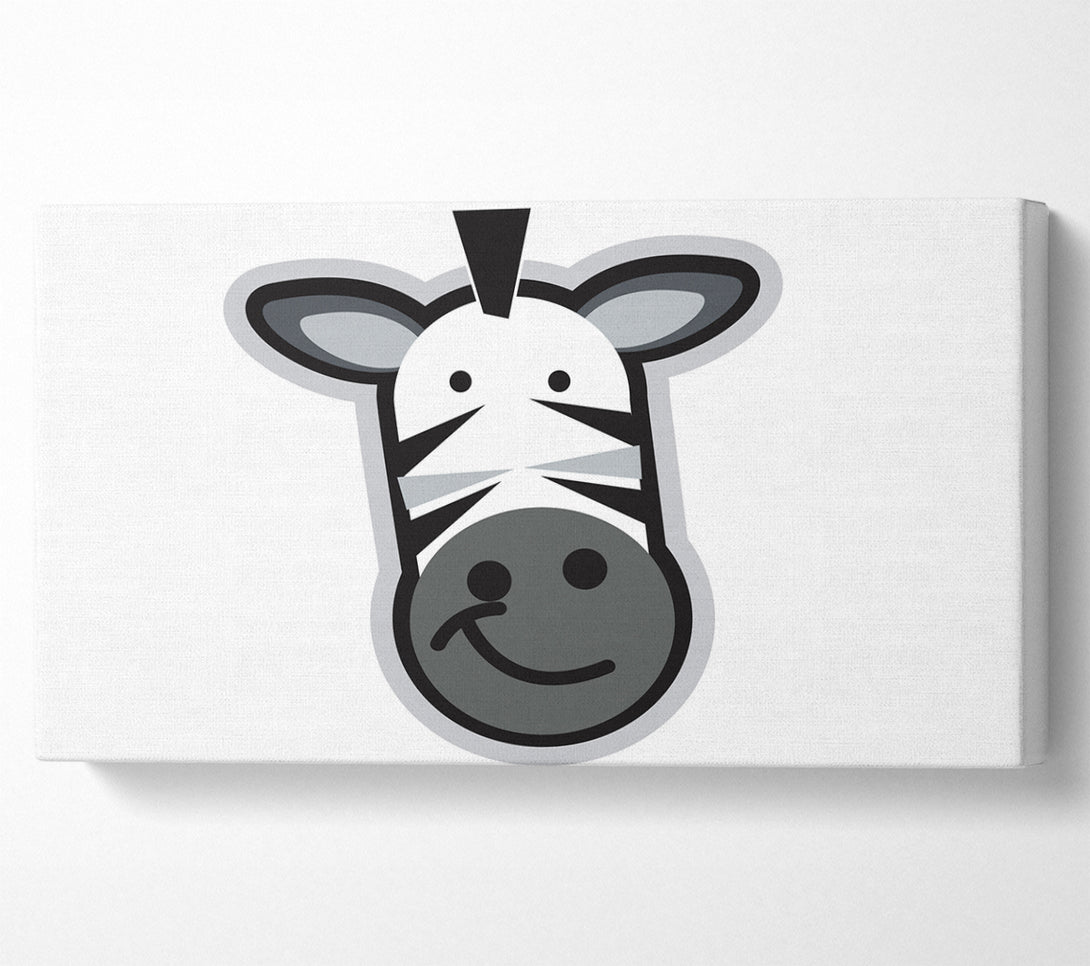  A Canvas Print of Smiling Zebra Face White Canvas Wall Art
