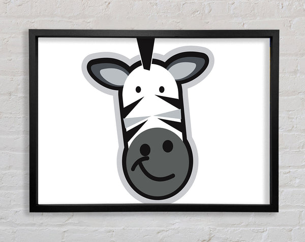 Lächelndes Zebragesicht weiß