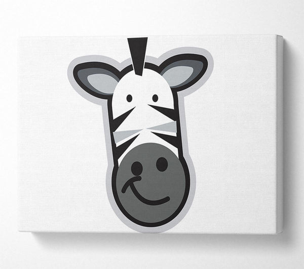  A Canvas Print of Smiling Zebra Face White Canvas Wall Art