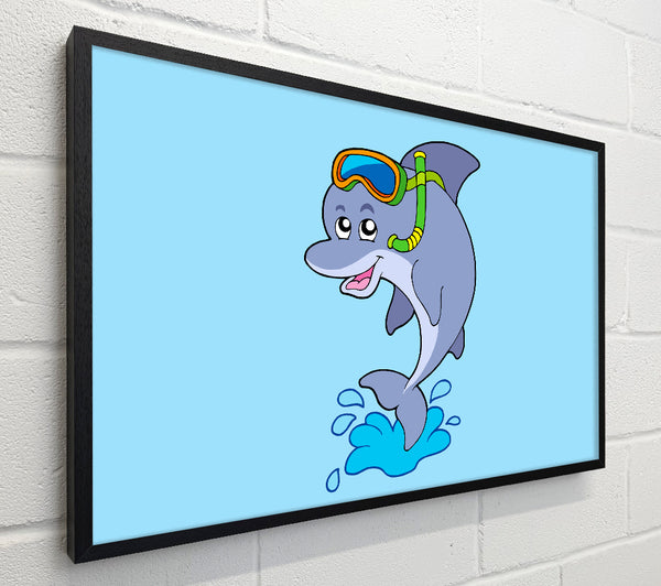 Snorkeling Dolphin Baby Blue
