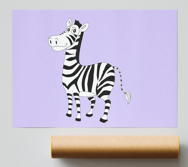 Standing Zebra Lilac Print