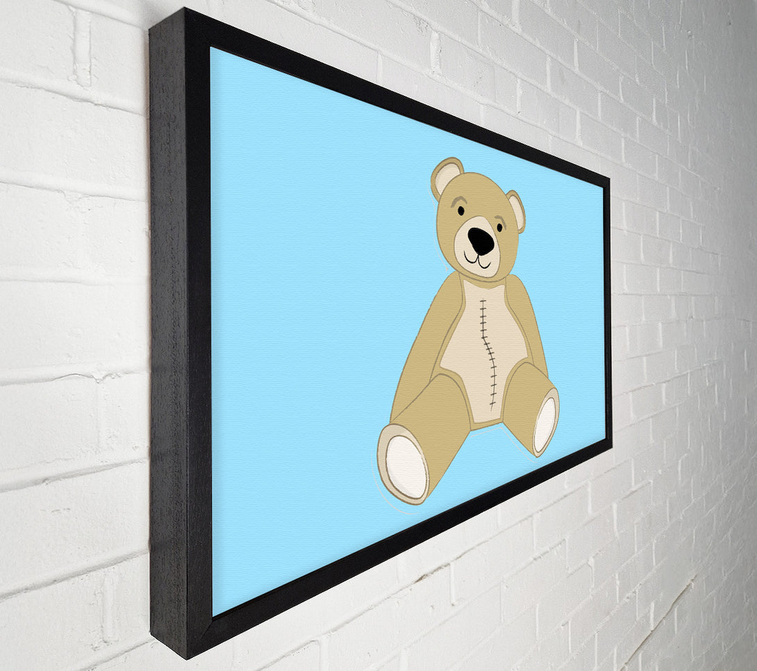  A Canvas Print of Stitched Up Teddy Baby Blue Canvas Art