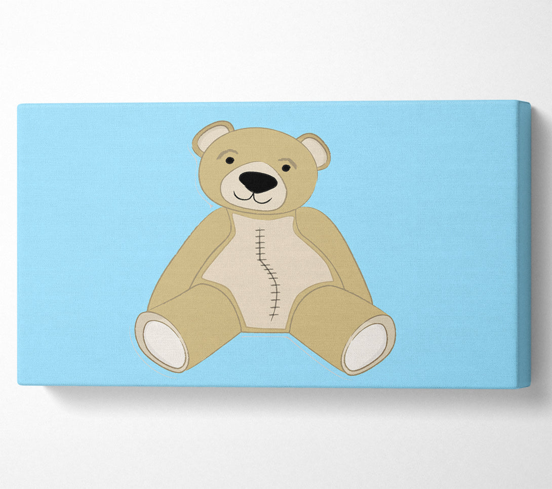  A Canvas Print of Stitched Up Teddy Baby Blue Canvas Art