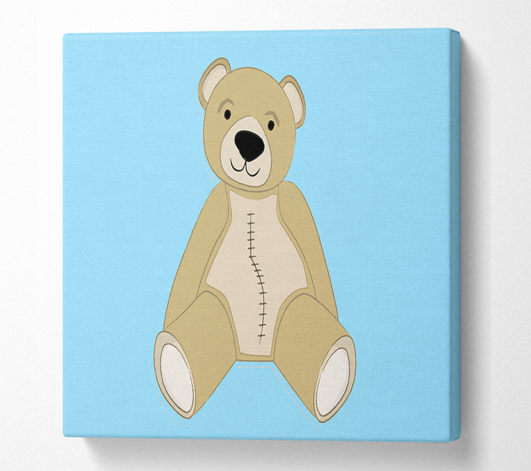  A Canvas Print of Stitched Up Teddy Baby Blue Canvas Art