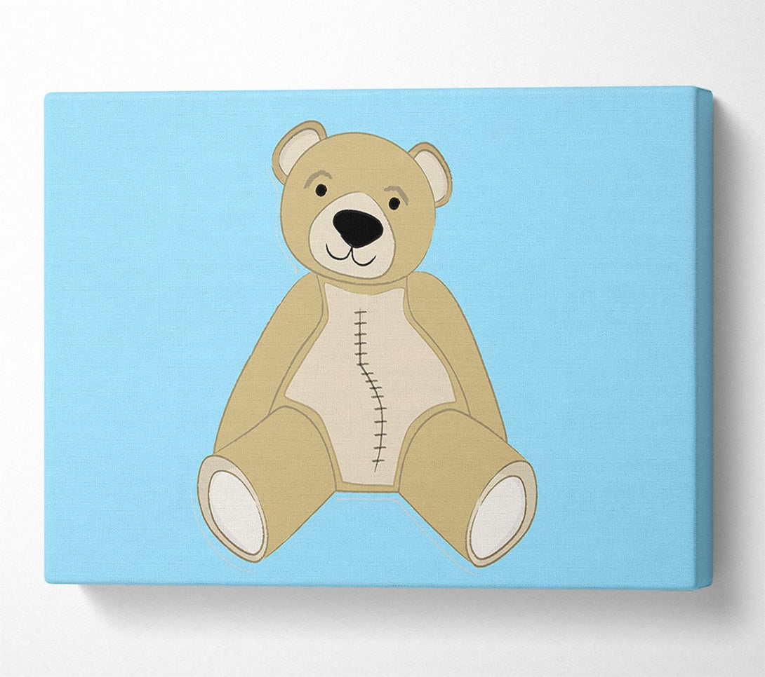  A Canvas Print of Stitched Up Teddy Baby Blue Canvas Art