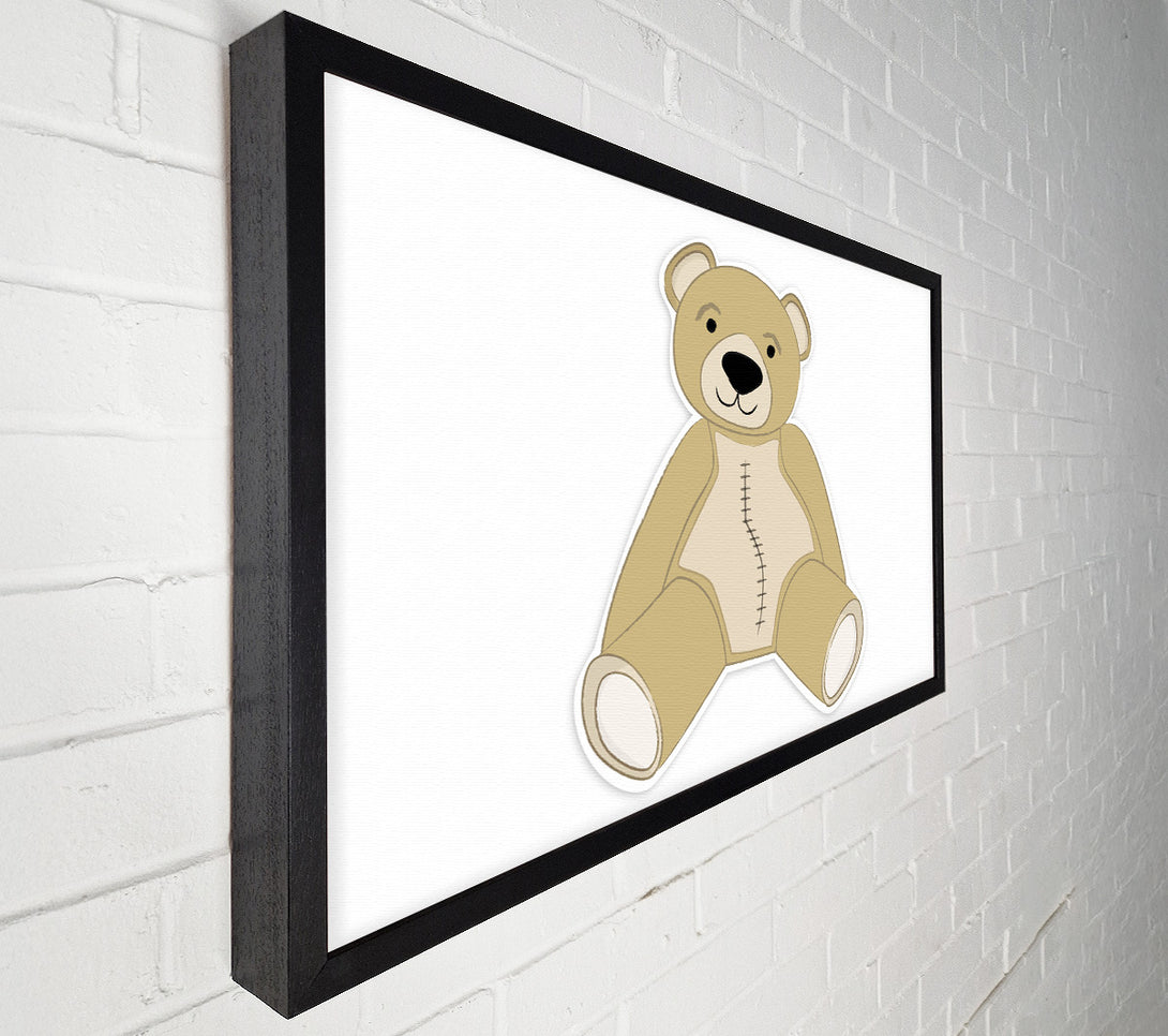  A Canvas Print of Stitched Up Teddy White Canvas Wall Art