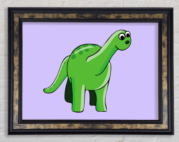 Suprised Dinosaur Lilac Framed Print