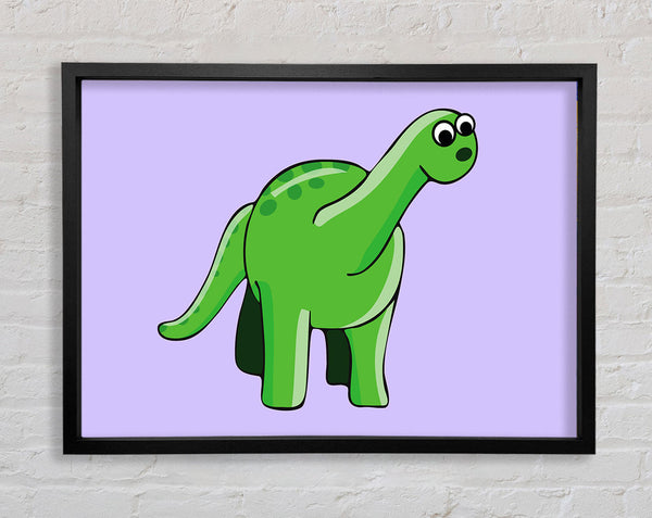Suprised Dinosaur Lilac Framed Print