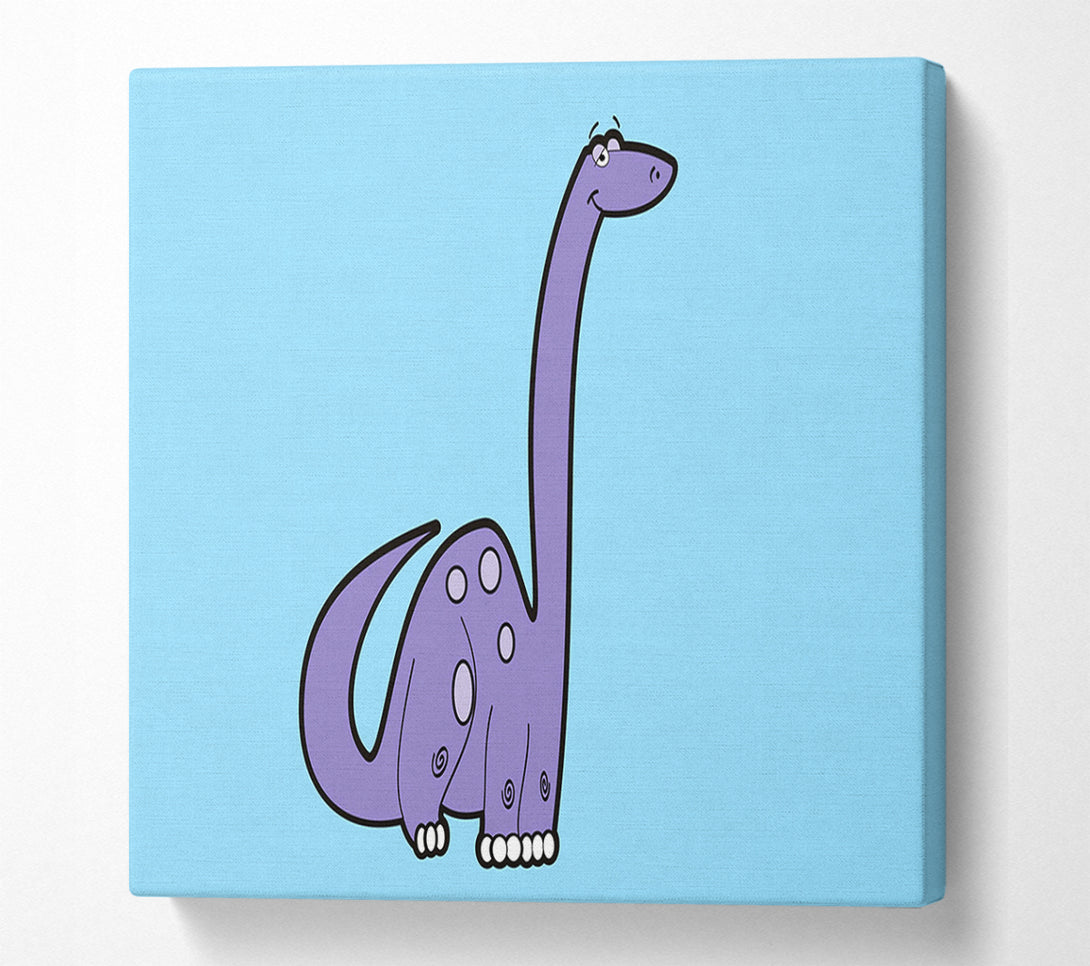  A Canvas Print of Tall Dinosaur Baby Blue Canvas Wall Art