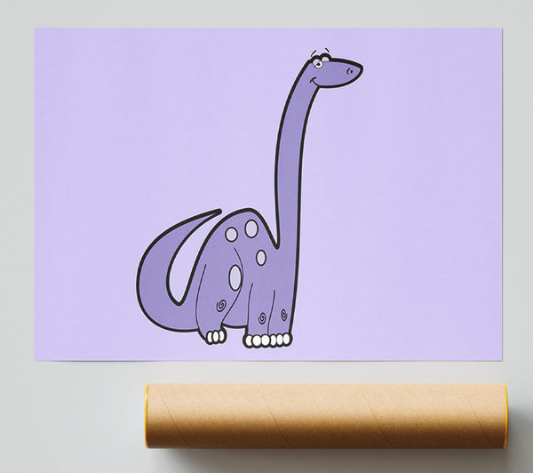 Tall Dinosaur Lilac Poster
