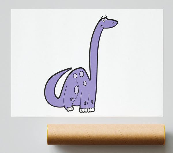 Tall Dinosaur White Print