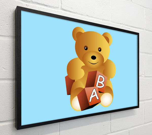 Teddy Bear Alphabet Blocks Baby Blue
