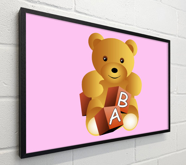 Teddy Bear Alphabet Blocks Pink