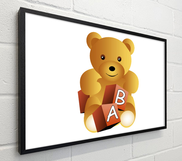 Teddy Bear Alphabet Blocks White