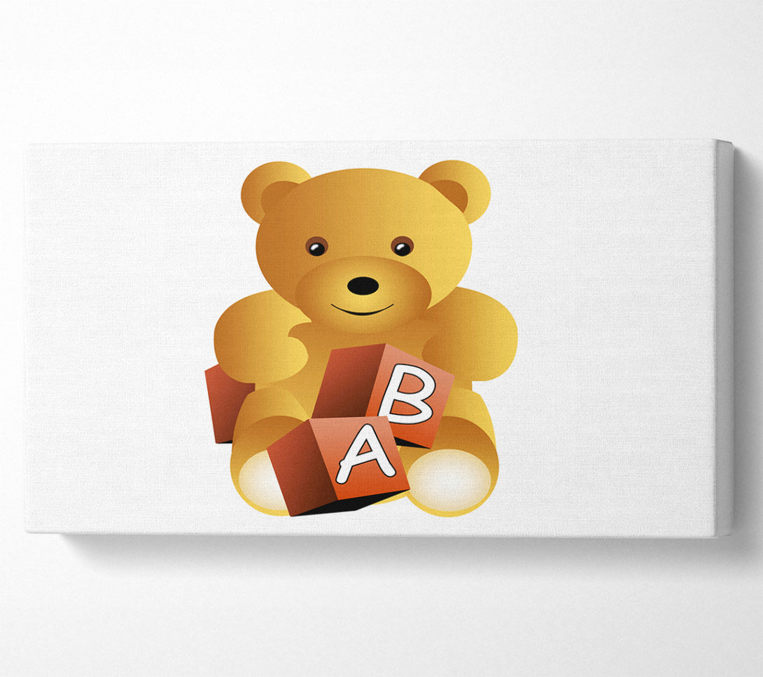  A Canvas Print of Teddy Bear Alphabet Blocks White Canvas Art