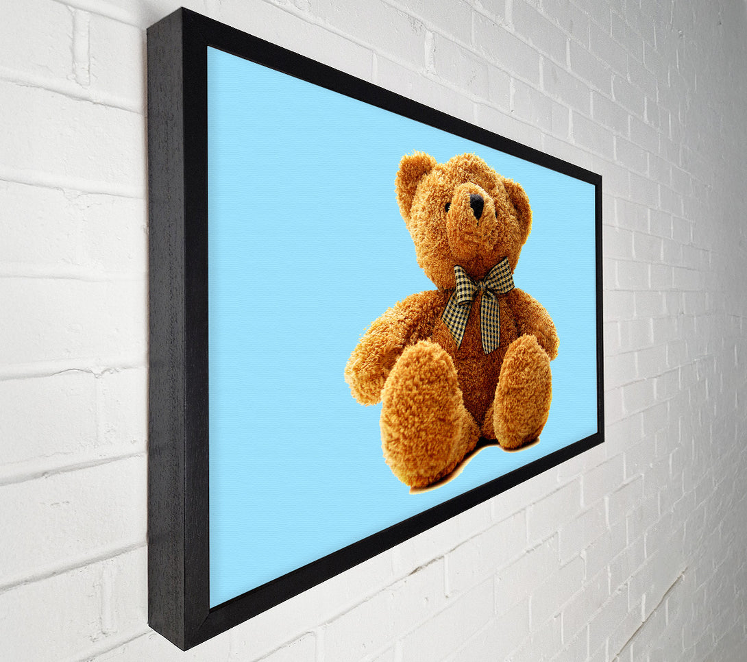  A Canvas Print of Teddy Bear Bow Baby Blue Canvas Wall Art