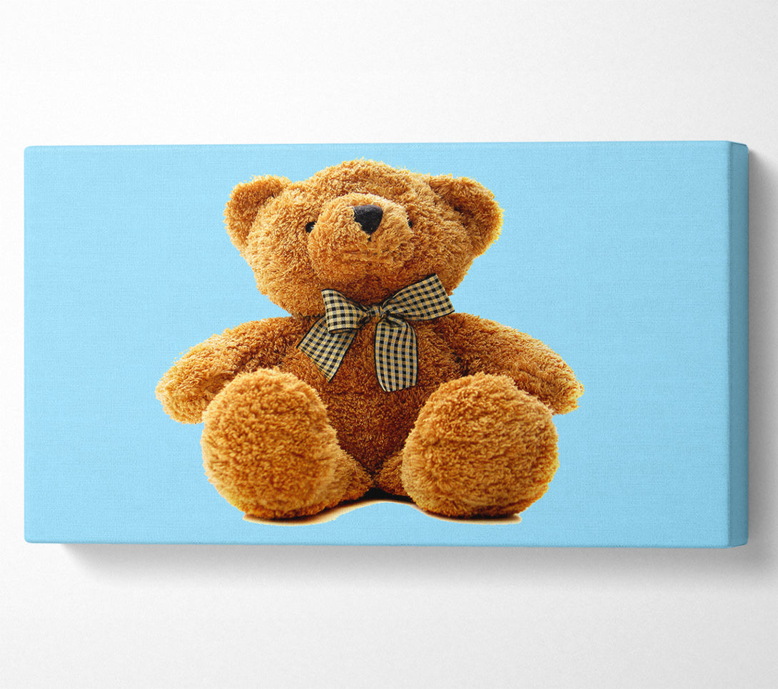  A Canvas Print of Teddy Bear Bow Baby Blue Canvas Wall Art