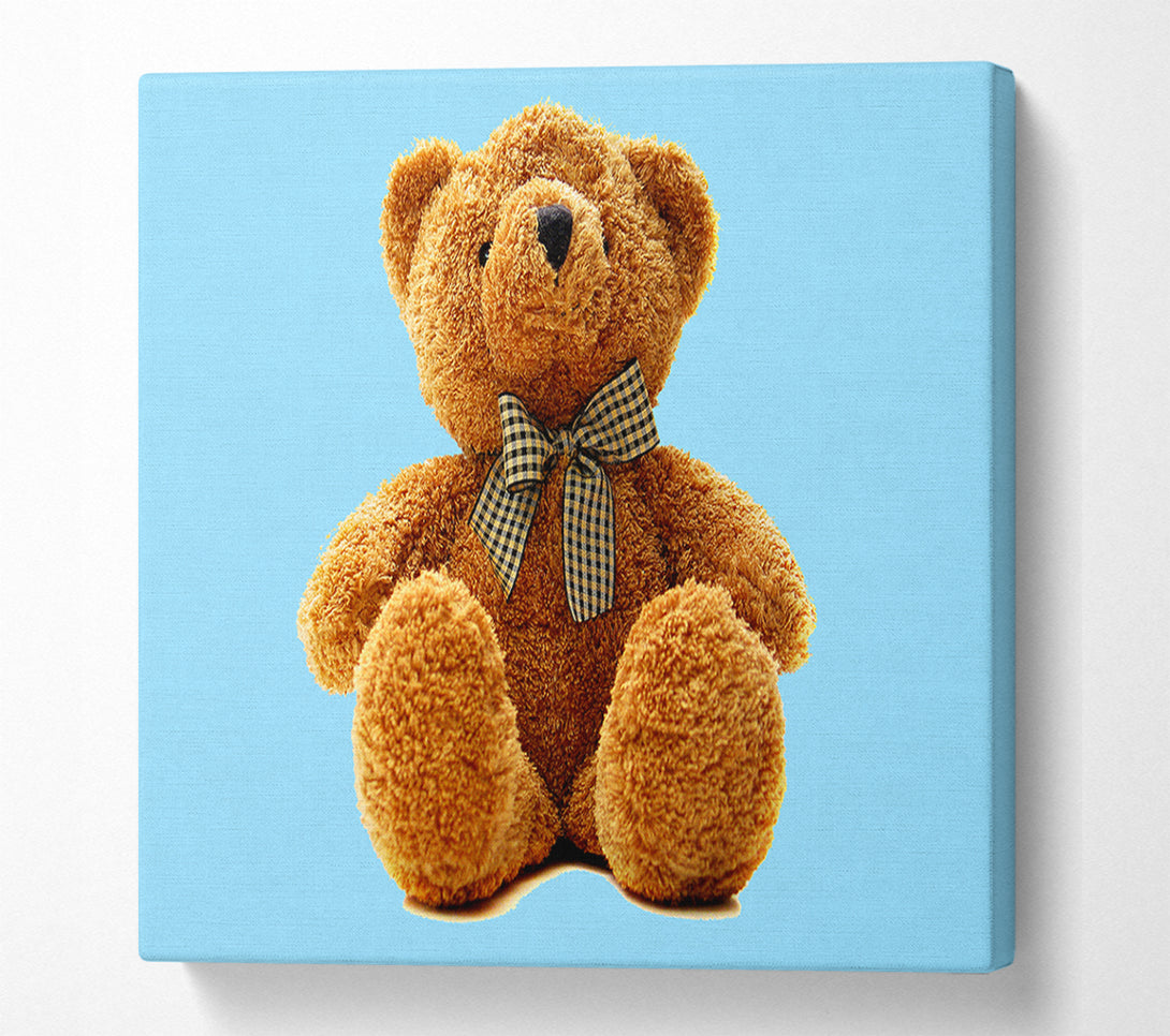  A Canvas Print of Teddy Bear Bow Baby Blue Canvas Wall Art