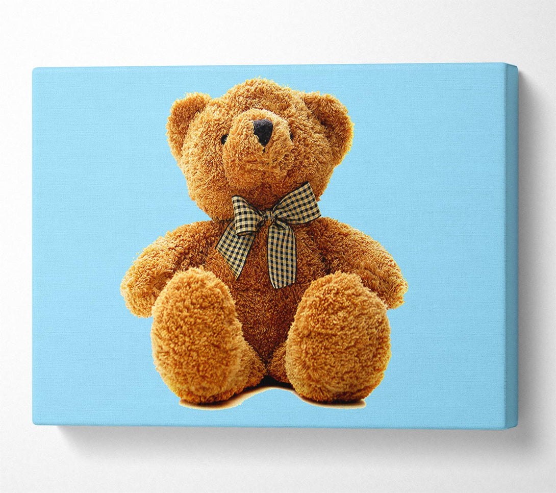  A Canvas Print of Teddy Bear Bow Baby Blue Canvas Wall Art