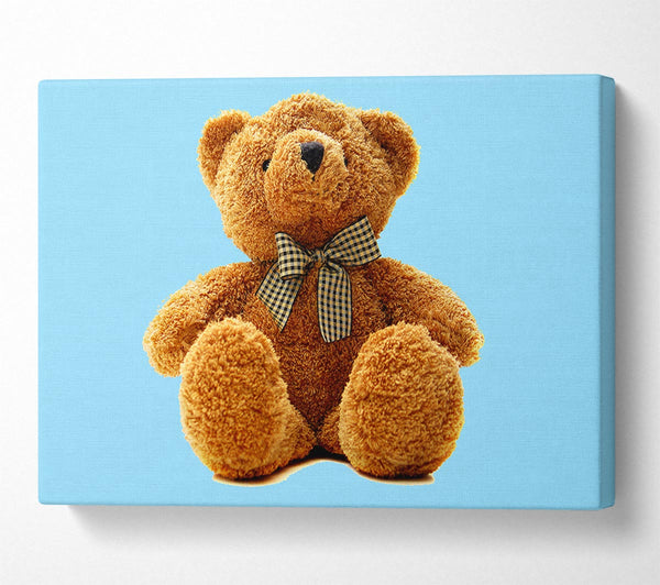  A Canvas Print of Teddy Bear Bow Baby Blue Canvas Wall Art