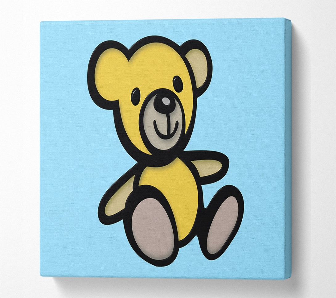  A Canvas Print of Teddy Bear Cartoon Baby Blue Canvas Art