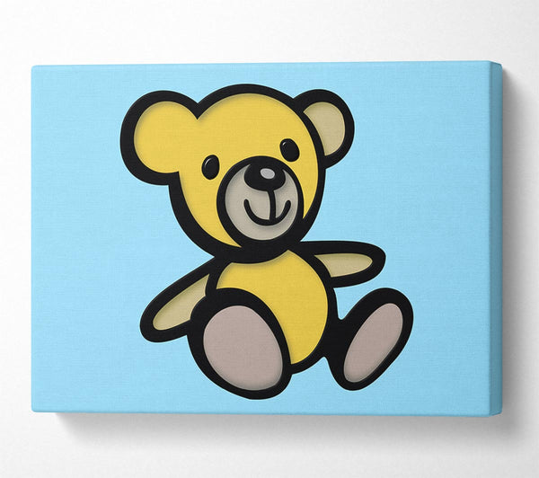  A Canvas Print of Teddy Bear Cartoon Baby Blue Canvas Art