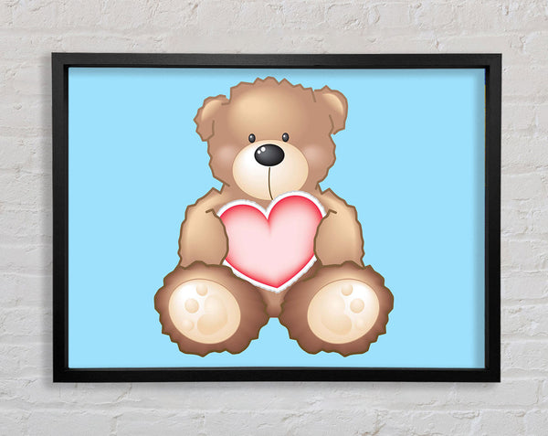 Teddy Bear Love Heart Baby Blue