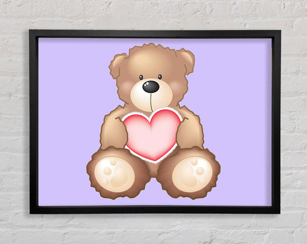 Teddy Bear Love Heart Lilac