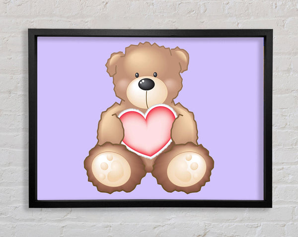 Teddybär Liebe Herz Flieder 