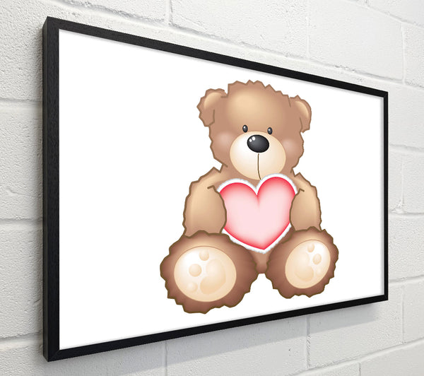 Teddy Bear Love Heart White