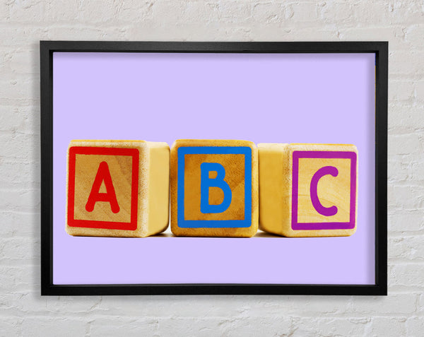 Three Alphabet Blocks Lilac Framed Print