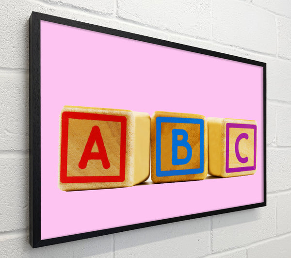 Three Alphabet Blocks Pink