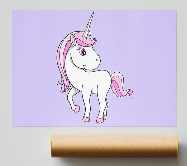 Unicorn Walking Lilac Giclee Print