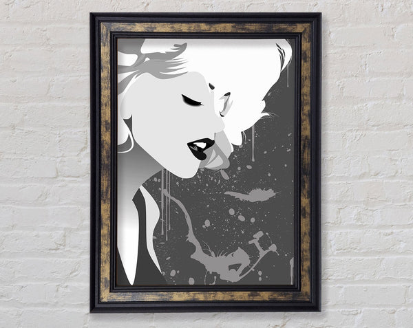 Angel Face Grey Framed Print