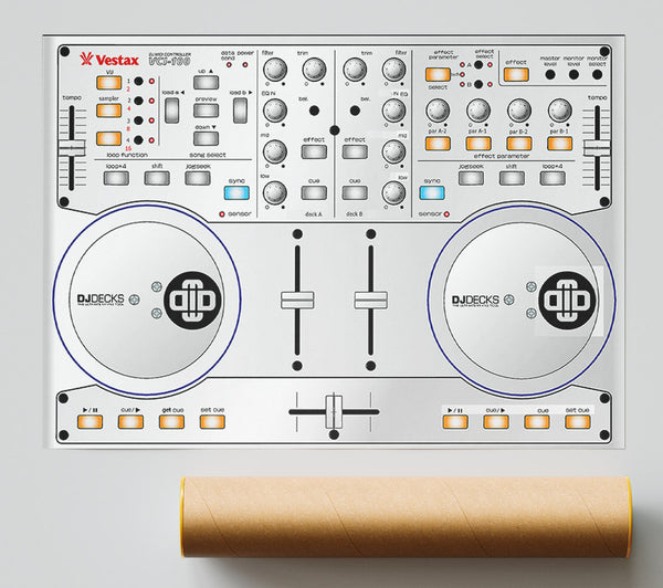 Dj Decks White Giclee Print