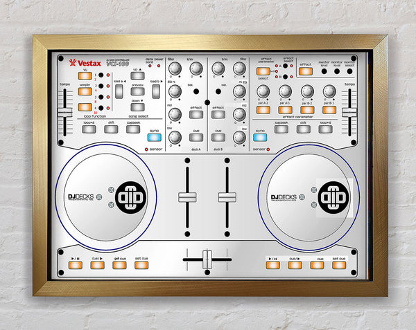 Dj Decks White Framed Print