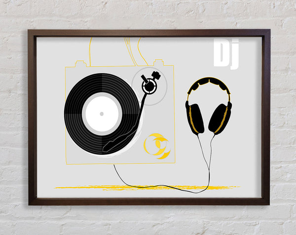 Dj Turn Style And Headphones Framed Print