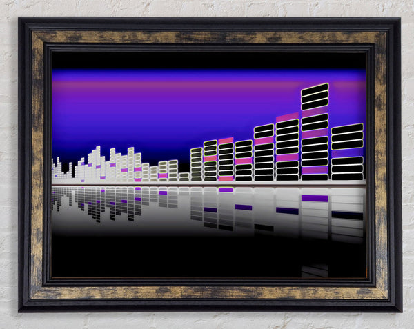 Graphic Equalizer Reflection Framed Print