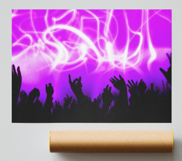 Rave Lights Pink Poster