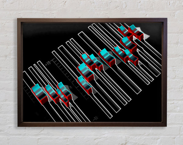 Equalizer Desk Retro Framed Print