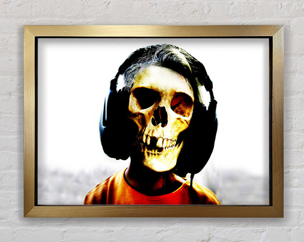 Headphone Skeleton Framed Print