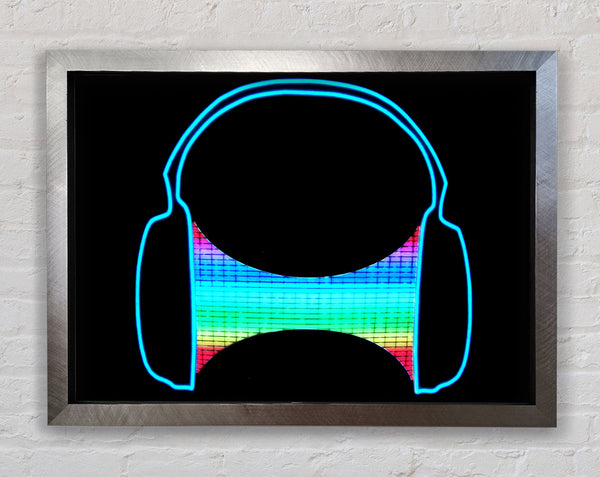 Headphone Funk Black Framed Print