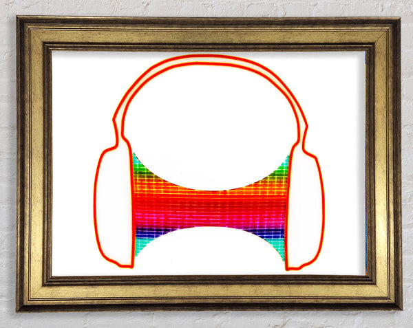 Headphone Funk White Framed Print