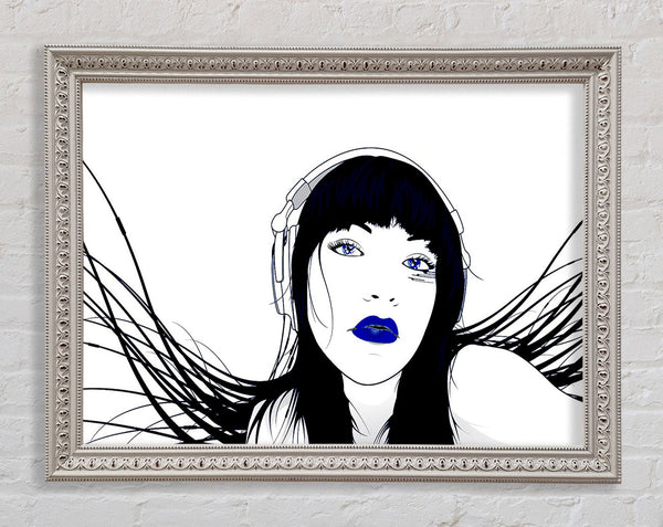 Headphone Girl Framed Print