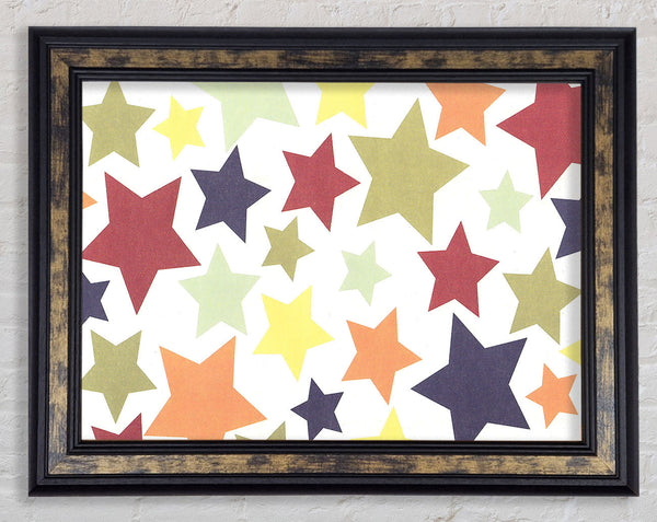 Colourful Stars Framed Print