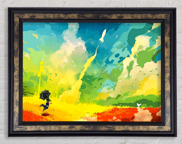 Clouds Multicolour Framed Print