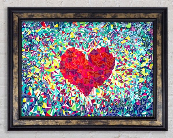 Love Heart Glass Framed Print