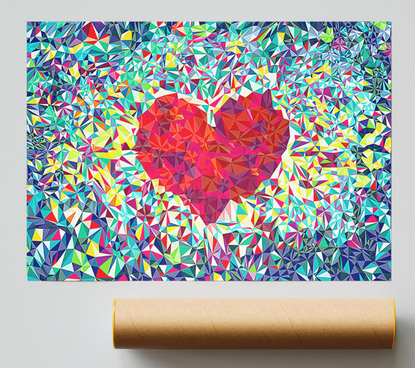Love Heart Glass Print