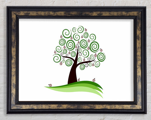 Green Cherry Tree Framed Print